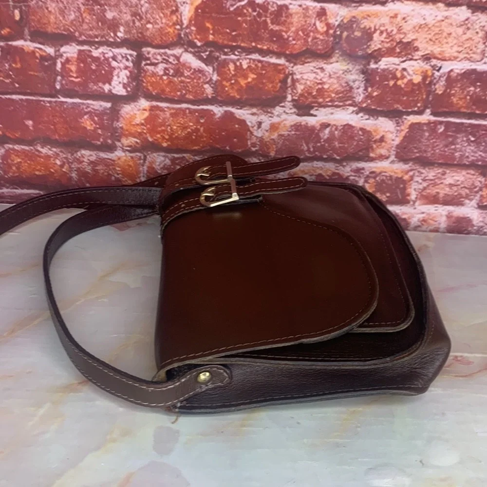 Vintage Letisse Walnut Brown Leather Courier Messenger Crossbody Bag - Picture 7 of 9
